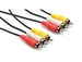 Hosa VRA-300.5 Video Dubbing Cable - 3 RCA to 3 RCA - 0.5 m (1.65 ft.)
