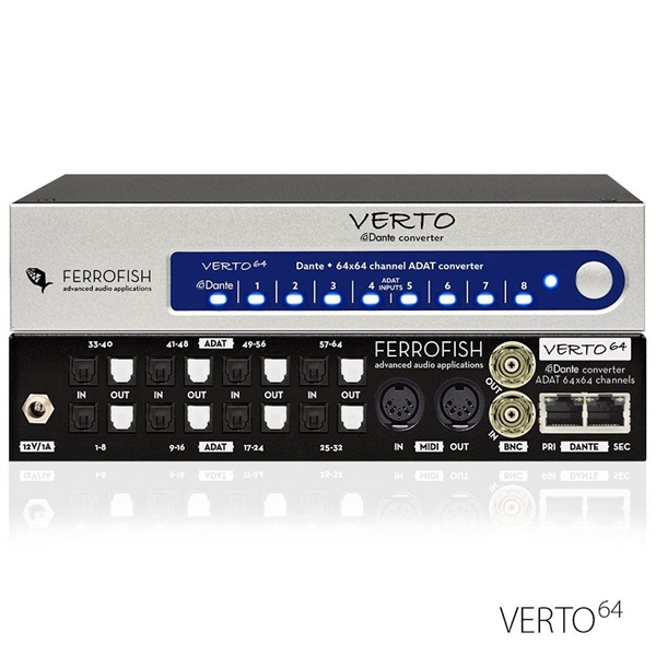 Ferrofish Verto 64, 64 channel ADAT to DANTE converter