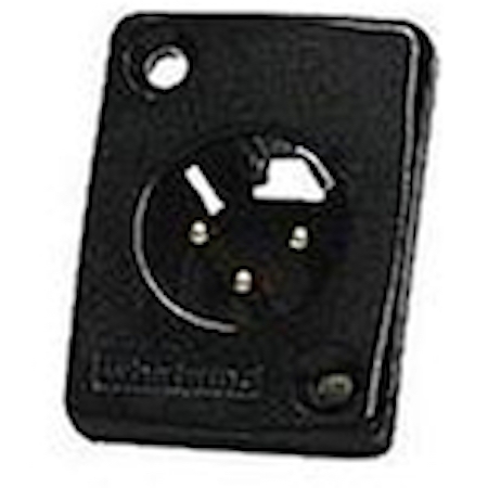 Whirlwind WC3MQBK - Connector - XLR -male panel mount connector chassis, black, with gold contacts