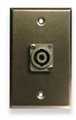 Whirlwind WP1B/1NL4, Single Gang Wall Plate w/ 1 - Neutrik Speakon NL4, Black, Aluminum