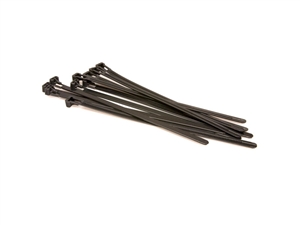 Hosa WTI-294 Plastic Wire Ties with Release Tab. 10 pcs per pack. 8-inch Black