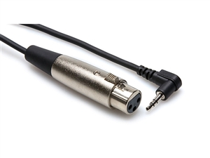 Hosa XVM-101F - XLRF to right angle 1/8-inch (3.5mm) TRS male Cable - 1 ft.