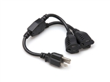 Hosa YAC-406 Grounded Y-Power Cable. 14 AWG. 3-Prong Male to Two 3-Prong Females. 1.5 ft.