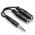 Hosa YPP-118 Y-Cable - 1/4-in TRS to Dual 1/4-in TRSF, 6 in.