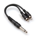 Hosa YPR-124 Y-Cable - 1/4-inch TS to Dual RCA - 6 in.