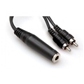 Hosa YPR-131 Y-Cable - 1/4-inch TS(F) to Dual RCA - 6 in.