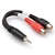 Hosa YRA-154 Y-Cable - 1/8-inch (3.5mm) TRS (M) to Two RCA (F) - 6 in.