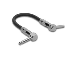 Zaolla ZGT-000.5RR Guitar Patch Cable, Right-angle 1/4" TS to same, 6in