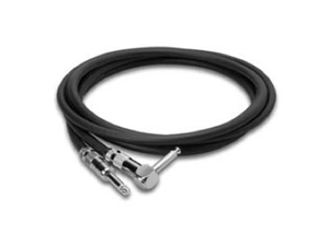 Zaolla ZGT-010R Guitar Cable, Straight 1/4" TS to Right-angle 1/4" TS, 10 ft