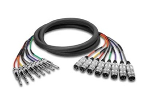 Zaolla ZSX-815M Analog 8-Channel Snake - 1/4 TRS to XLRM, 15 Ft.