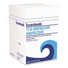 Boardwalk 7 3/4' Jumbo Red & White Stripe Straws