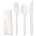 Wrapped White Cutlery Kit
