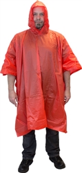 Safety Zone Red One Piece PVC Rain Poncho