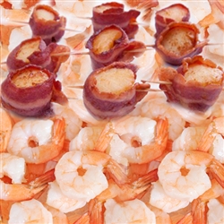 Bacon-Wrapped Scallops / P&D Shrimp