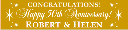 Sparkling 50th Anniversary Congratulations Banner