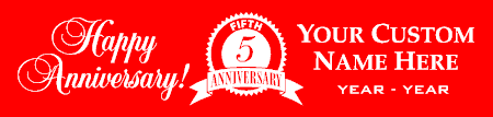 Happy 5th Anniversary Banner Seal