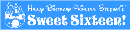Sweet Sixteen Storybook Castle Birthday Banner