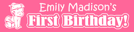 First Birthday Banner Girl