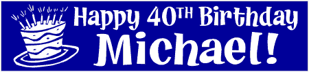 40th Birthday Cake Fun Banner