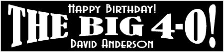 Double Arch BIG 40 Birthday Banner