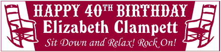 40th Birthday Banner with Rocking Chairs