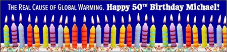 50th Birthday Global Warming Cause Banner