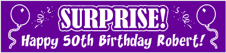 Surprise 50th Birthday Party Banner