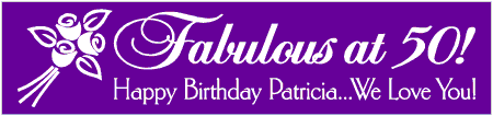 Fabulous at 50 Birthday Banner with Bouquet