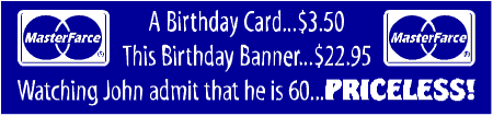 Priceless 60th Birthday Banner Spoof