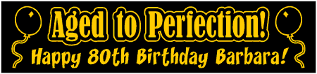 Aged to Perfection 80th Birthday Banner