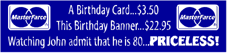 Priceless 80th Birthday Banner Spoof