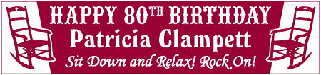 80th Birthday Banner with Rocking Chairs