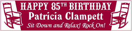 85th Birthday Banner with Rocking Chairs