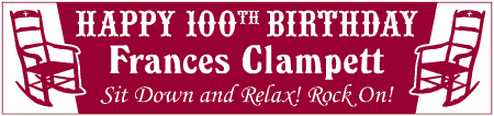 100th Birthday Banner with Rocking Chairs