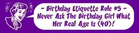 Birthday Banner Retro Woman Word Balloon