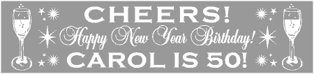 Glitz & Glamour Happy New Year's Birthday Cheers Banner