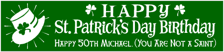 Happy St. Patrick's Day Birthday Banner