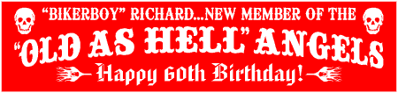 Old as Hell Angels Birthday Banner