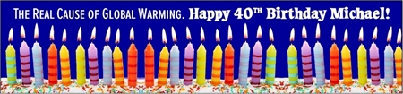 Fun Birthday Global Warming Cause Banner