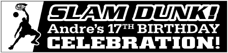 Slam Dunk Silhouette Basketball Birthday Banner