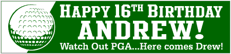Big Golf Ball 2-Tone Birthday Banner