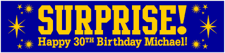 Sporty-Styled Flashy SURPRISE Birthday Banner