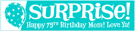 Wacky 2-Tone BIG SURPRISE Birthday Banner with Balloon