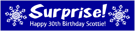 Surpirse Birthday Banner with Winter Theme