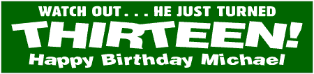 BIG Age Tilted Birthday Banner