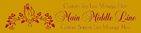 Formal Style Custom 3-Line Dove with Olive Branch Banner