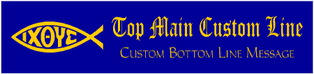 Classic Custom 2-Line Ichthus Fish Banner