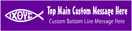 Casual Custom 2-Line Ichthus Fish Banner