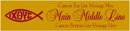 Formal Style Custom 3-Line Ichthus Fish Banner