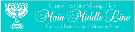 Formal Style Custom 3-Line Menorah Banner